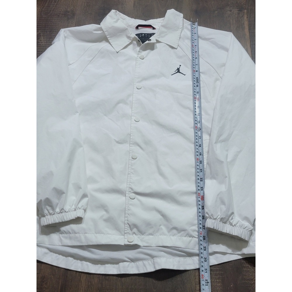 Jordan Mens Coaches Jacket‎ White Jumpman Snap Front Windbreaker XL 882893-100